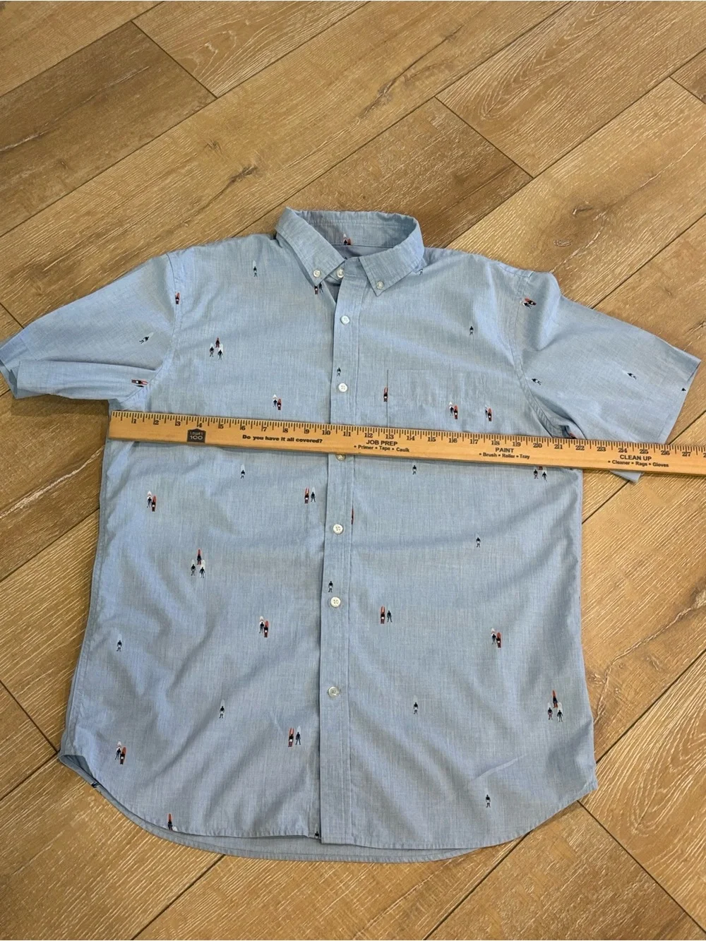 Banana Republic Luxe Poplin Surf Print Button Down Shirt Men’s L Tall slim fit